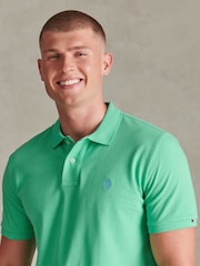 Jade Grün - U.S. Polo Assn. Double Horsemen Polo-Shirt - Bild 2 von 6