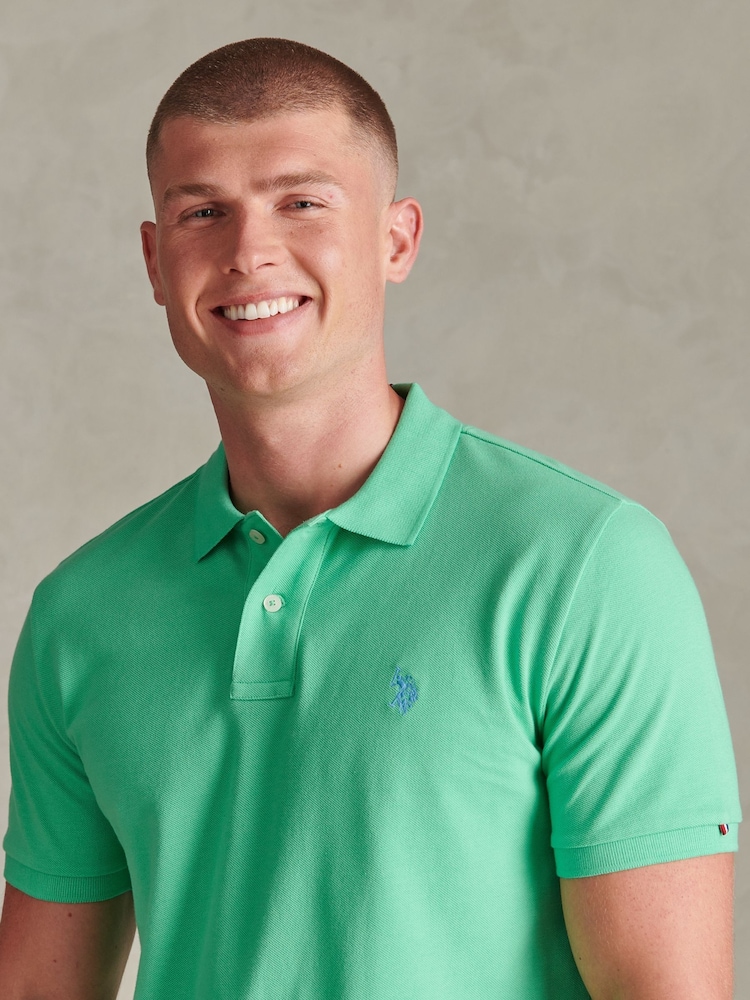 Jade Grün - U.S. Polo Assn. Double Horsemen Polo-Shirt - Bild 2 von 6