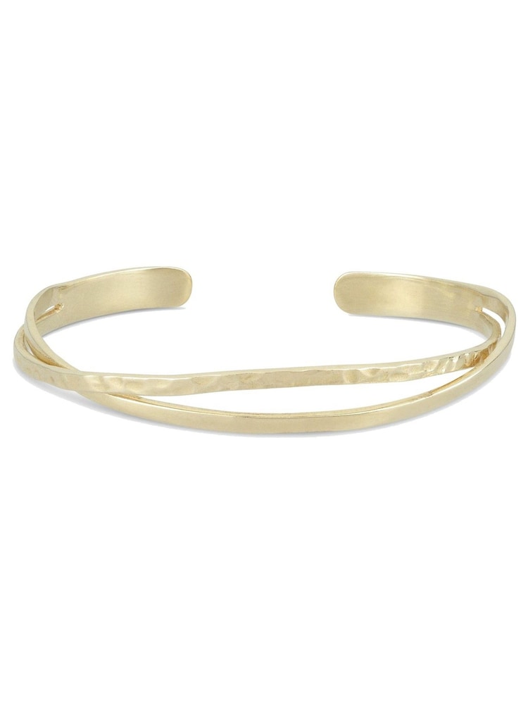 Oliver Bonas Gold Plated Brass Vinita Twisted Cuff Bangle - Image 1 of 5