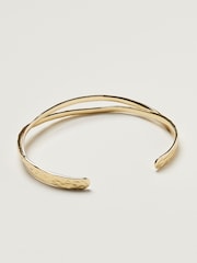 Oliver Bonas Gold Plated Brass Vinita Twisted Cuff Bangle - Image 2 of 5