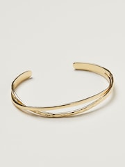 Oliver Bonas Gold Plated Brass Vinita Twisted Cuff Bangle - Image 3 of 5