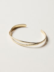 Oliver Bonas Gold Plated Brass Vinita Twisted Cuff Bangle - Image 4 of 5