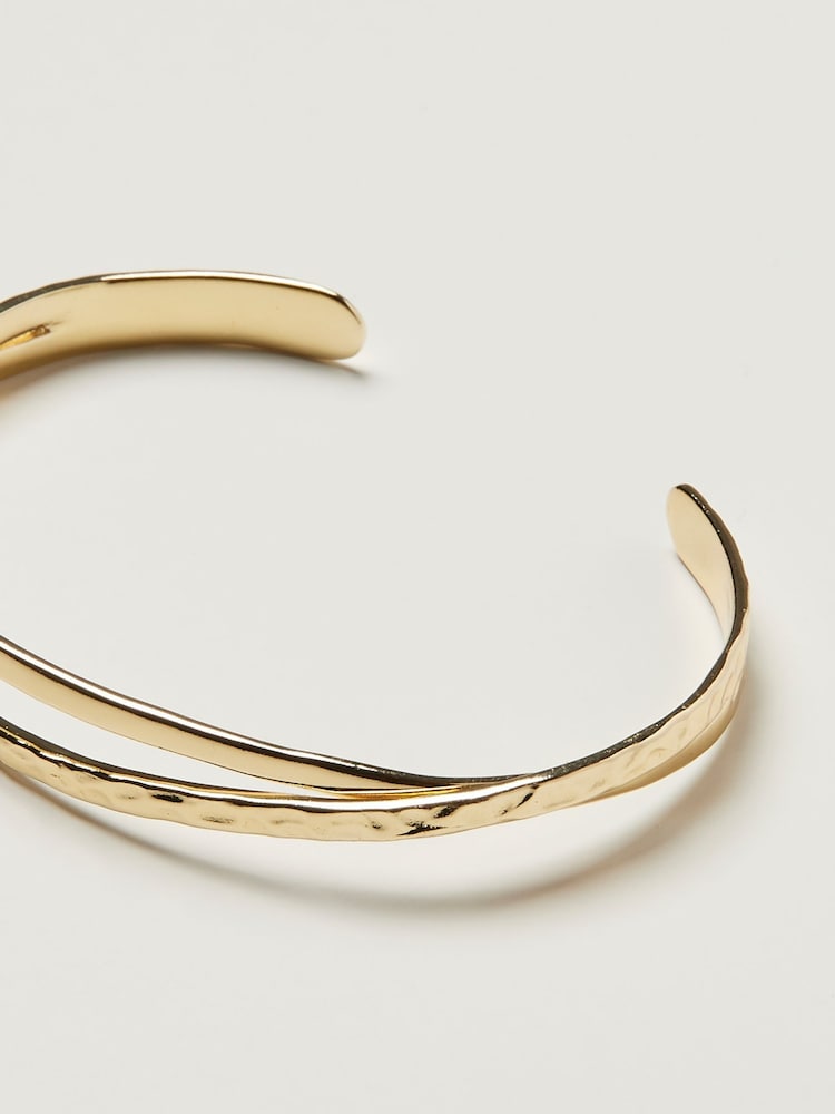 Oliver Bonas Gold Plated Brass Vinita Twisted Cuff Bangle - Image 5 of 5
