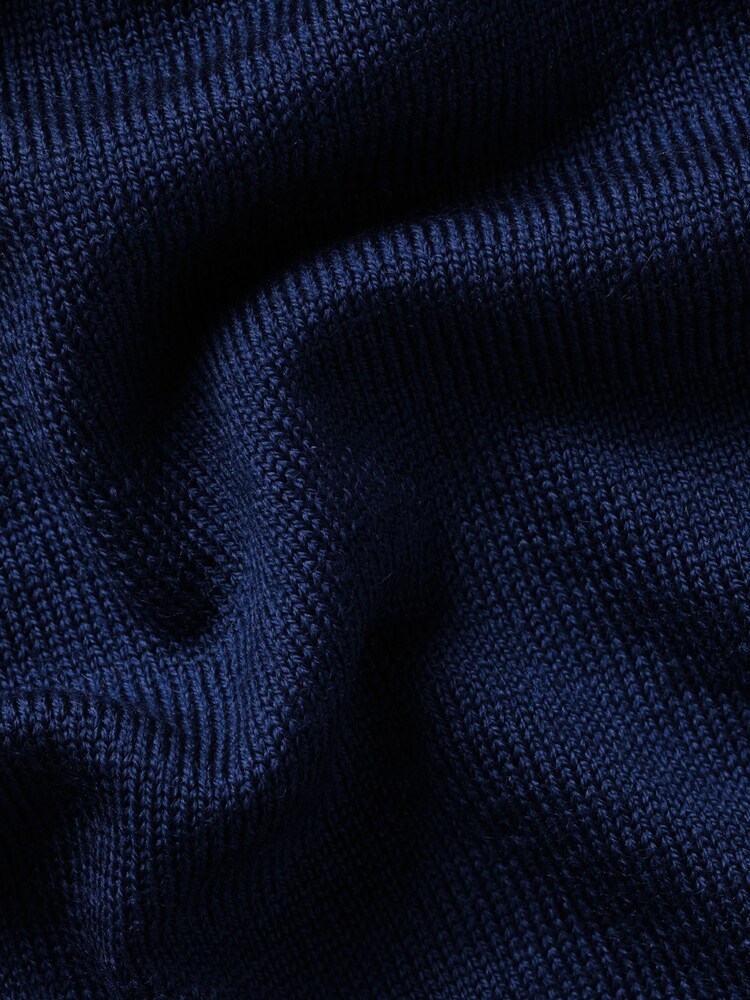 Charles Tyrwhitt Blue Pure Merino Quarter Zip Jumper - Image 5 of 5