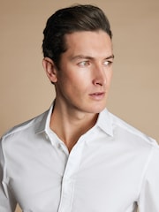 Charles Tyrwhitt White Luxury Twill Slim Fit Shirt - Image 2 of 5