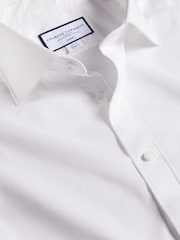 Charles Tyrwhitt White Luxury Twill Slim Fit Shirt - Image 4 of 5