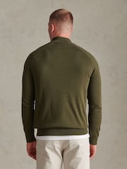 U.S. Polo Assn. Suéter de Cuello alzado con cremallera de un cuarto y mangas raglán con punto MOSS - Imagen 4 de 7