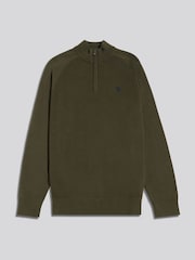 U.S. Polo Assn. Suéter de Cuello alzado con cremallera de un cuarto y mangas raglán con punto MOSS - Imagen 5 de 7
