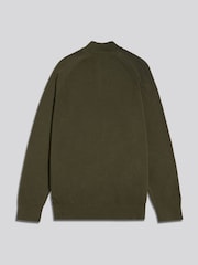 U.S. Polo Assn. Suéter de Cuello alzado con cremallera de un cuarto y mangas raglán con punto MOSS - Imagen 6 de 7