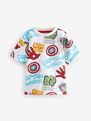 White Short Sleeve Marvel 100% Cotton T-Shirt (9mths-8yrs) - Image 1 of 3