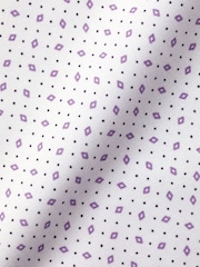 Charles Tyrwhitt Purple Diamond Non-iron Print Slim Fit 100% Cotton Shirt - Image 6 of 6