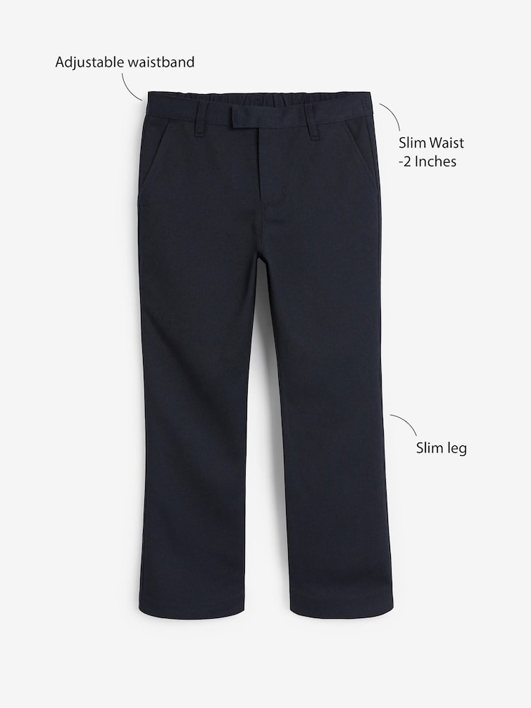 Marineblauw - Formele schoolbroek met smalle pijpen (3 - 17 jr) - Image 3 of 8