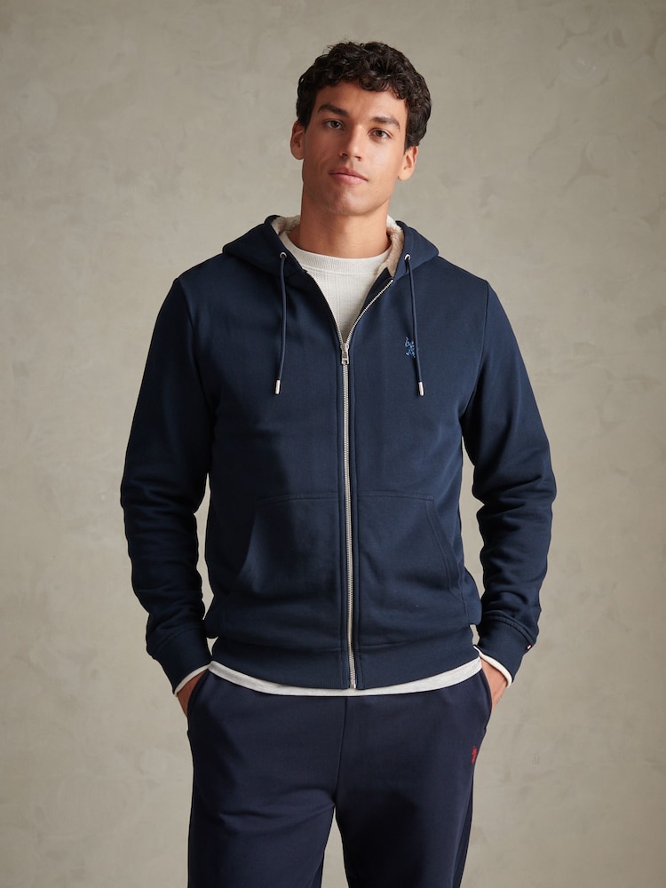 U.S. Polo Assn. Blue Borg-Lined Zip-Through Hoodie - Image 1 of 7 U.S. Polo Assn. Blue Borg-Lined Zip-Through Hoodie - Image 1 of 7