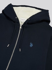 U.S. Polo Assn. Blue Borg-Lined Zip-Through Hoodie - Image 7 of 7