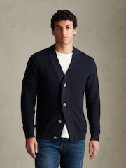 U.S. Polo Assn. Blue Open Collar Knitted Cardigan - Image 1 of 7