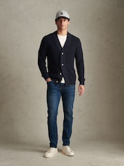 U.S. Polo Assn. Blue Open Collar Knitted Cardigan - Image 3 of 7