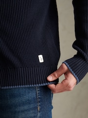 U.S. Polo Assn. Blue Open Collar Knitted Cardigan - Image 5 of 7