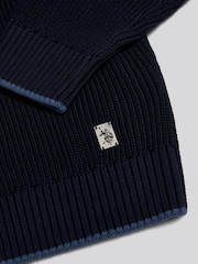 U.S. Polo Assn. Blue Open Collar Knitted Cardigan - Image 7 of 7