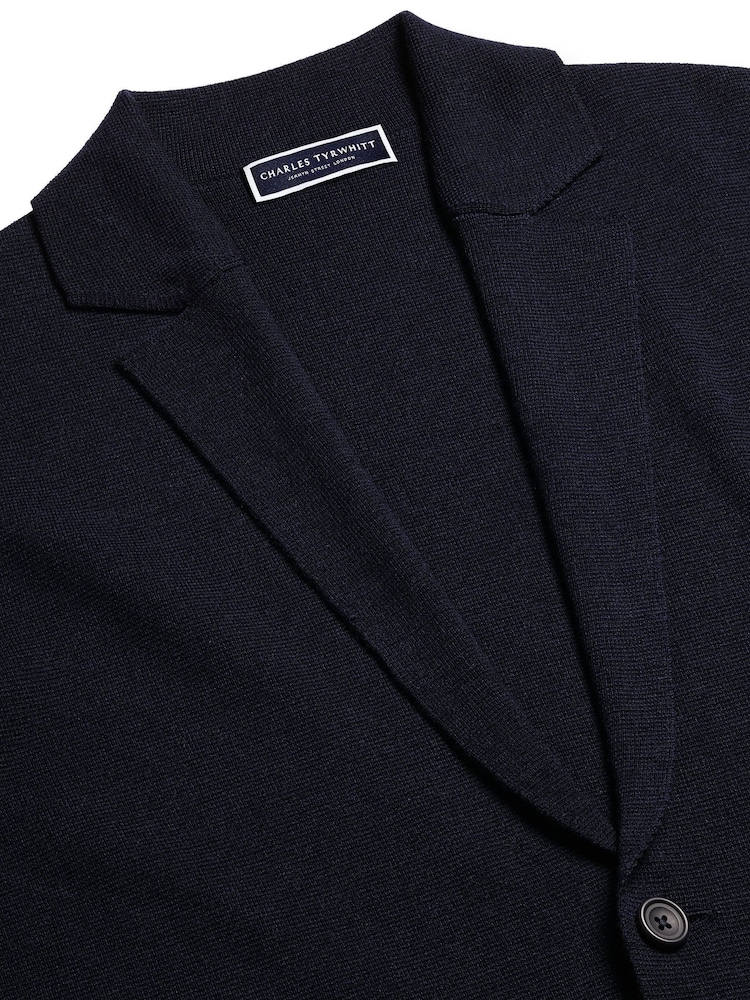 Charles Tyrwhitt Blue Pure Merino Sb Button Blazer - Image 5 of 6