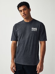 black wash - Smiley Originals Lizenziertes T-Shirt mit Graffiti - Bild 3 von 7