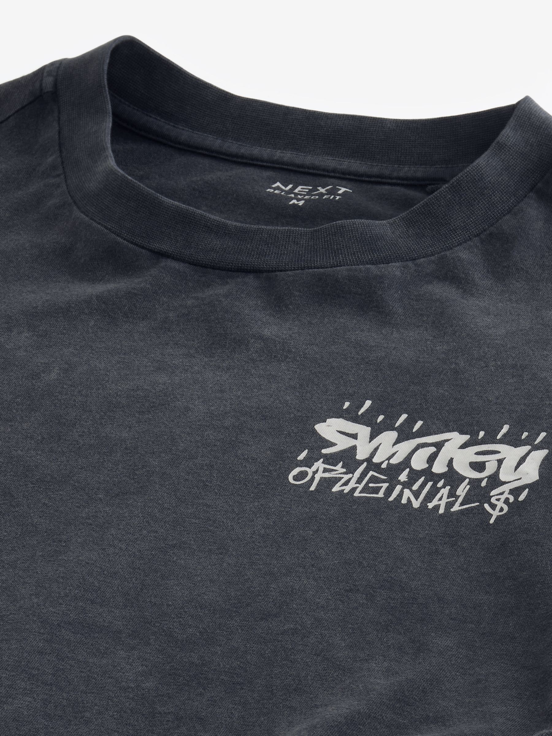Buy Black Wash Smiley Originals Graffiti Licence T-Shirt from Next  Luxembourg