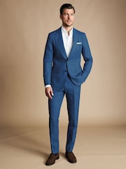 Charles Tyrwhitt Blue White Linen Classic Fit Jacket - Image 2 of 4