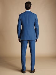 Charles Tyrwhitt Blue White Linen Classic Fit Jacket - Image 3 of 4