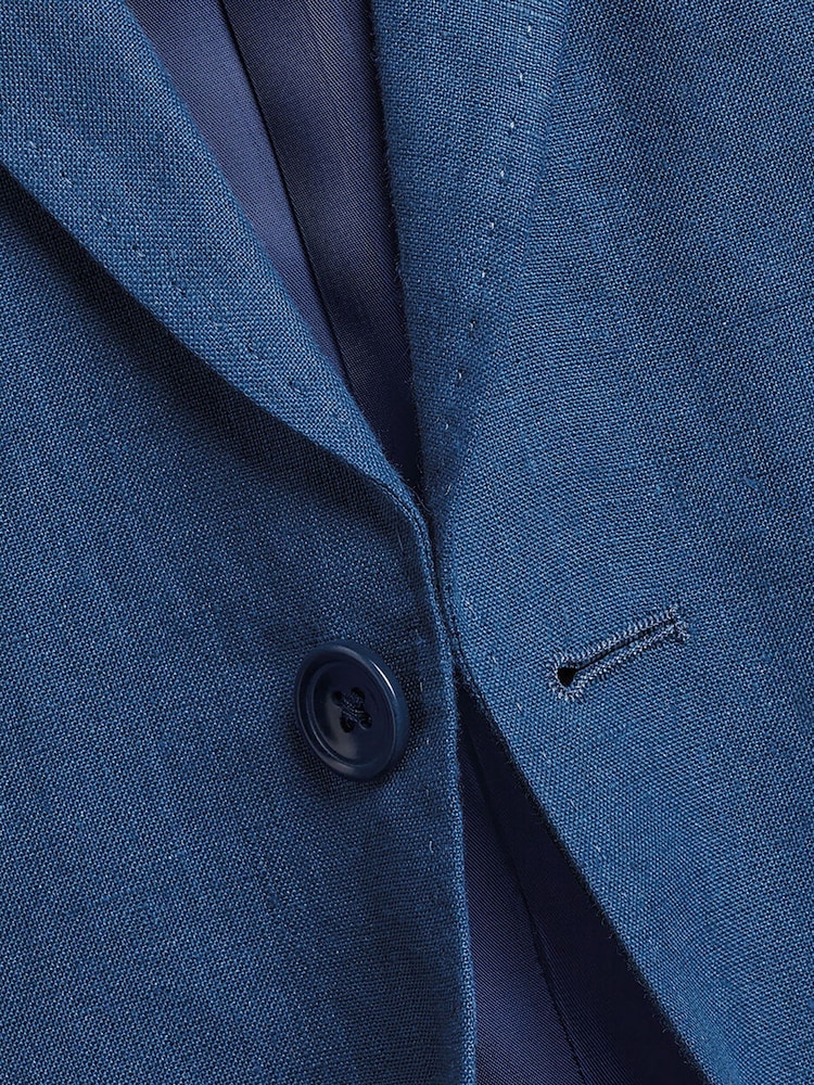 Charles Tyrwhitt Blue White Linen Classic Fit Jacket - Image 4 of 4
