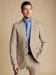 Charles Tyrwhitt Natural 100% Linen Classic Fit Jacket - Image 1 of 4
