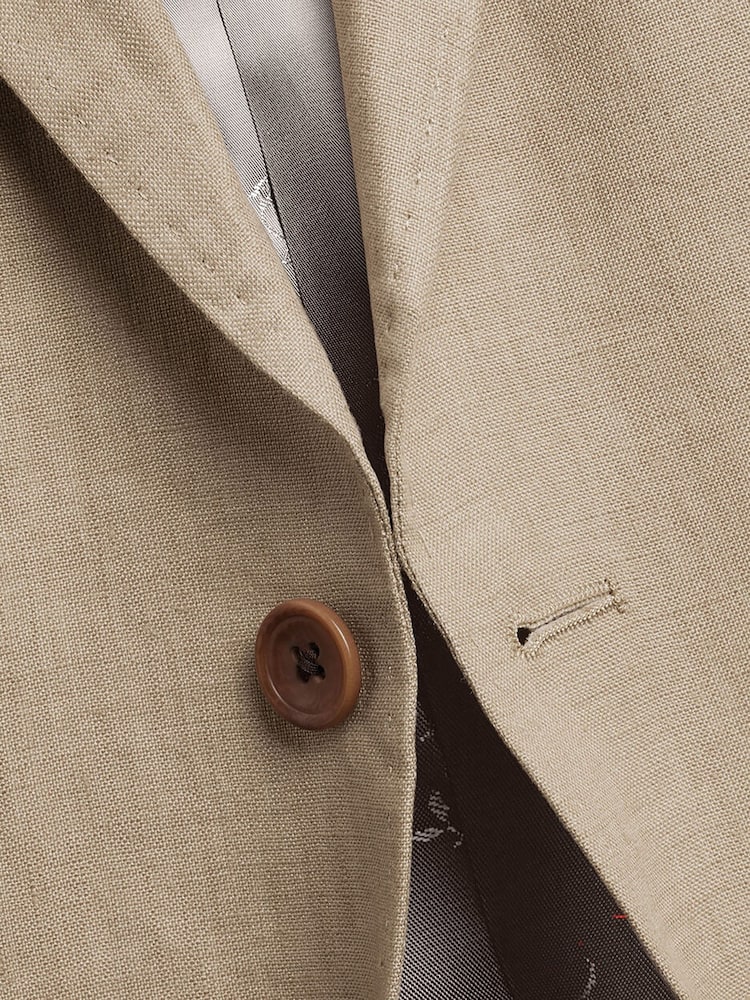 Charles Tyrwhitt Natural 100% Linen Classic Fit Jacket - Image 4 of 4