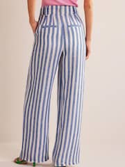 Boden Blue Highbury Linen Trousers - Image 2 of 5
