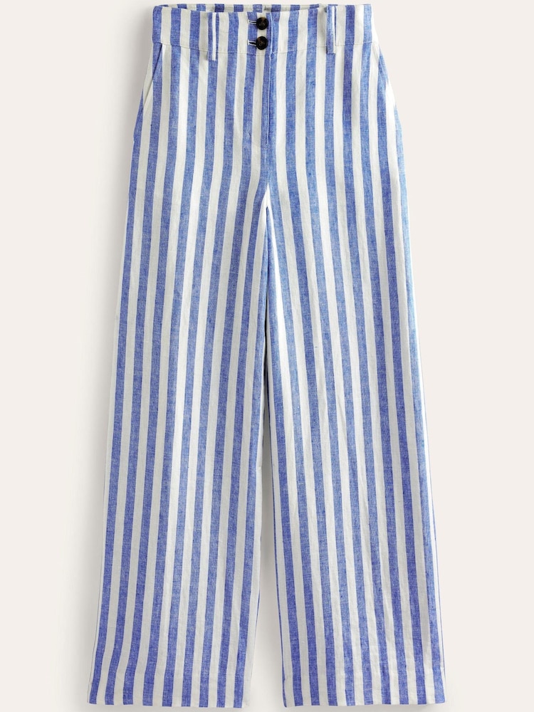 Boden Blue Highbury Linen Trousers - Image 5 of 5