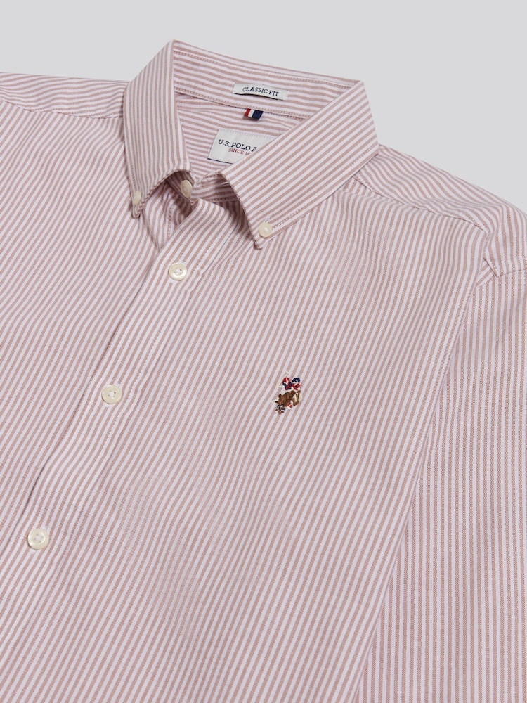 U.S. Polo Assn. Brown Oxford Stripe Shirt - Image 3 of 3 U.S. Polo Assn. Brown Oxford Stripe Shirt - Image 3 of 3