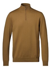 Charles Tyrwhitt Yellow Pure Merino Quarter Zip Jumper - Image 3 of 5