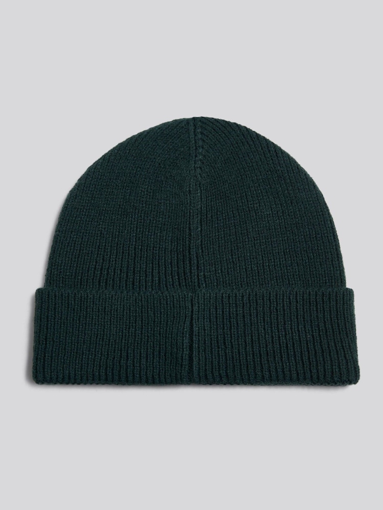 U.S. Polo Assn. Green Engraved Metal Badge Knitted Beanie - Image 2 of 3 U.S. Polo Assn. Green Engraved Metal Badge Knitted Beanie - Image 2 of 3