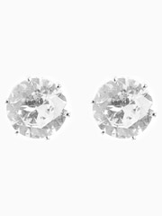 Silver Tone Cubic Zirconia Large Stud Earrings - Image 1 of 1