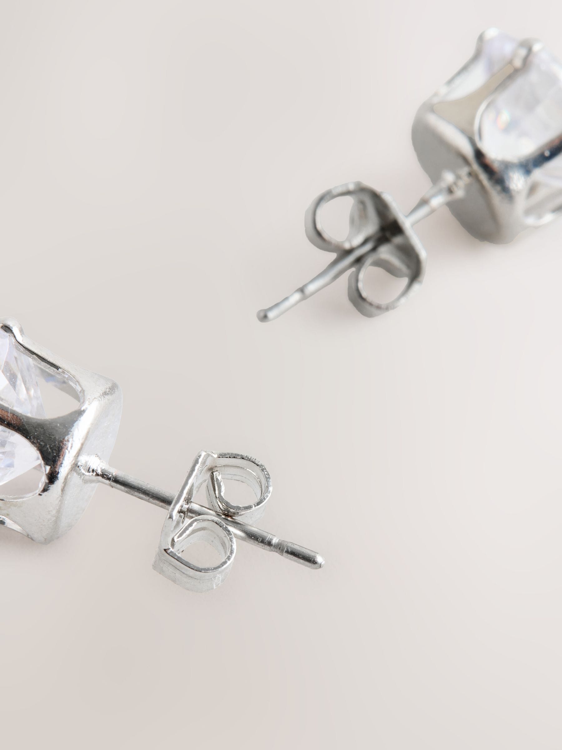 Buy Silver Tone Cubic Zirconia Large Stud Earrings from Next New