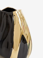 Black Gold Drip Statement Ceramic Vase - Image 3 of 3