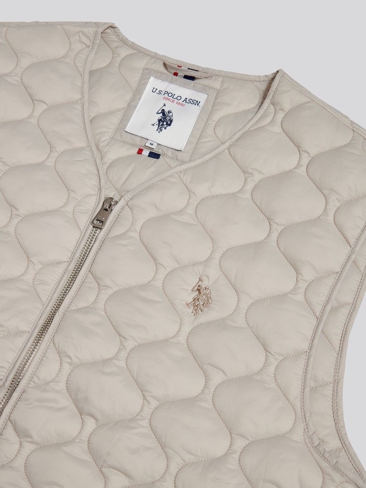 크림 - U.S. Polo Assn. 양파 퀼팅 질레 - 7의 이미지 7