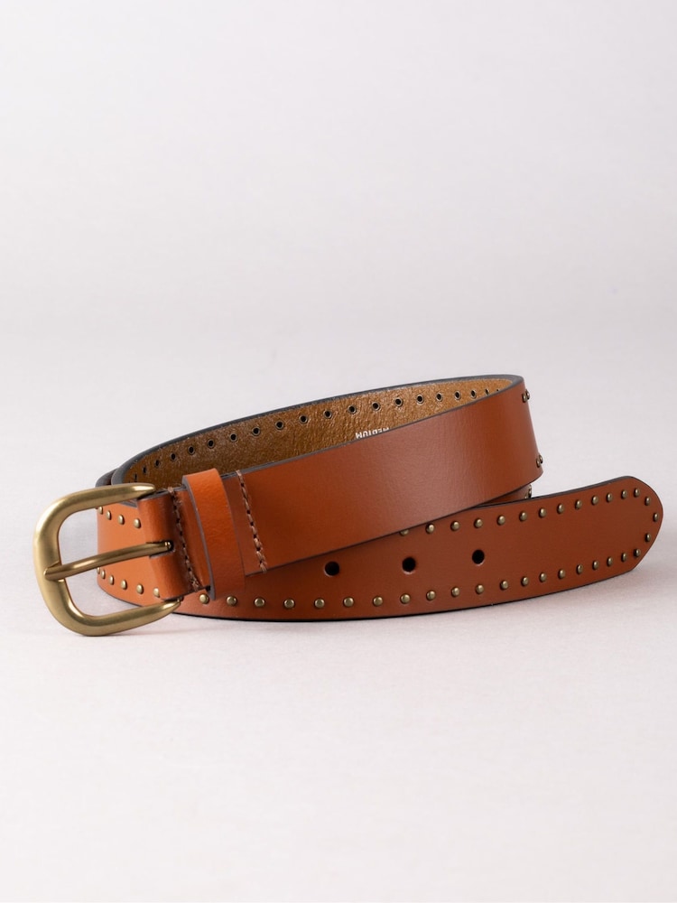 Marrón - Cinturón con tachuelas Sandale de Lakeland Leather - Imagen 1 de 3