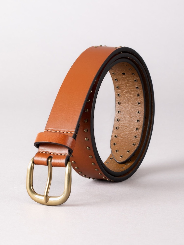 Marrón - Cinturón con tachuelas Sandale de Lakeland Leather - Imagen 2 de 3