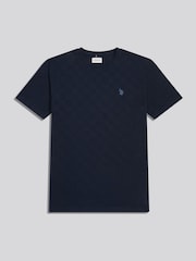 U.S. Polo Assn. Blue Enlarged Square Texture T-Shirt - Image 1 of 2