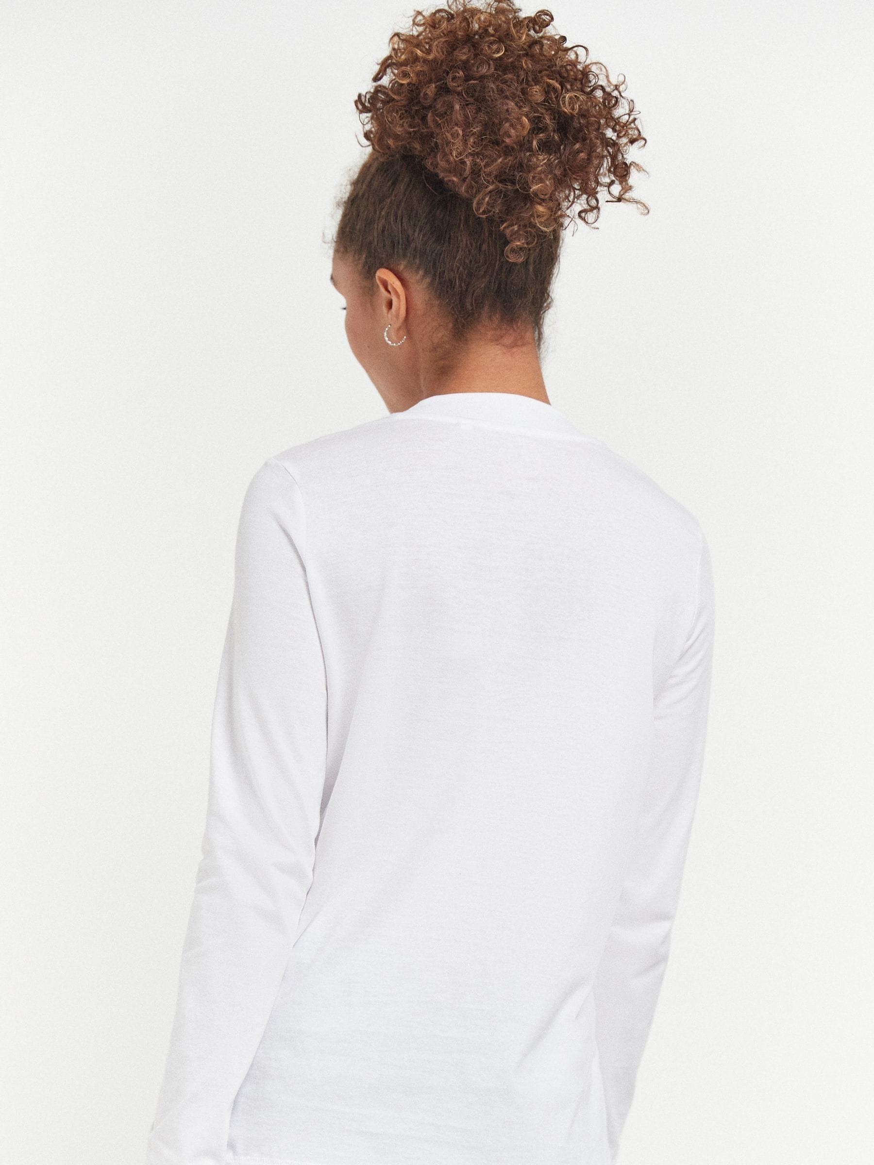 Buy White High Neck Long Sleeve 100 Cotton Top from Next Germany