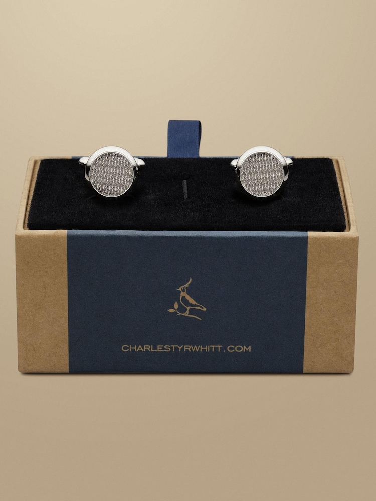Charles Tyrwhitt Grey Enamel Cufflink Scarf - Image 1 of 2