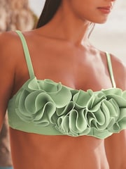 Sage Green Ruffle Bandeau Bikini Top - Image 5 of 6