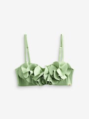 Sage Green Ruffle Bandeau Bikini Top - Image 6 of 6