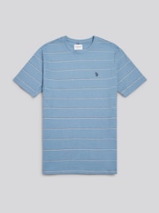 U.S. Polo Assn. Blue Flat Pile Terry Narrow Stripe T-Shirt - Image 5 of 6