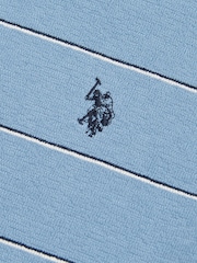 U.S. Polo Assn. Blue Flat Pile Terry Narrow Stripe T-Shirt - Image 6 of 6