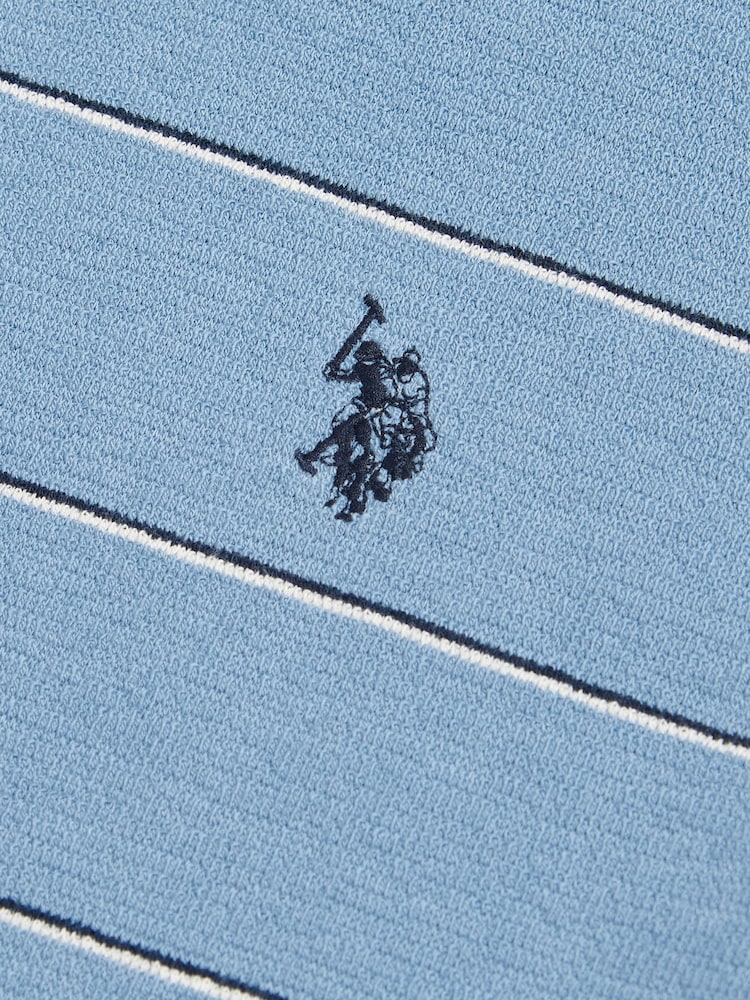 U.S. Polo Assn. Blue Flat Pile Terry Narrow Stripe T-Shirt - Image 6 of 6