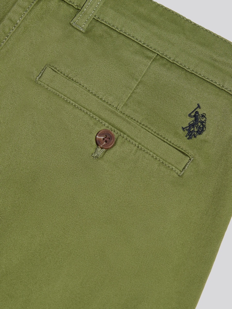 U.S. Polo Assn. Green Pleat Front Lightweight Chino Trousers - Image 4 of 4 U.S. Polo Assn. Green Pleat Front Lightweight Chino Trousers - Image 4 of 4